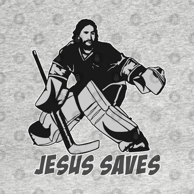 Jesus Saves Hockey Goalie by Pittih